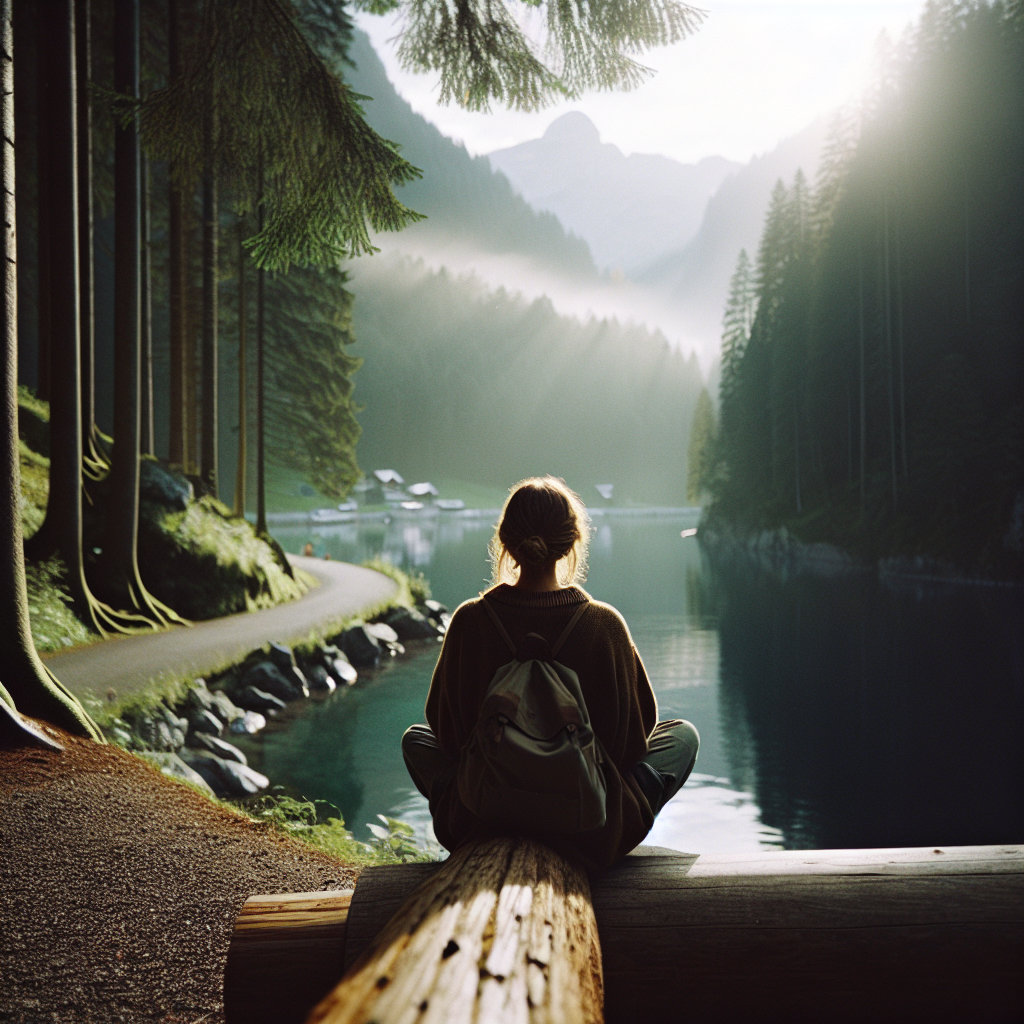 in der Natur meditieren, direkt an einem See
